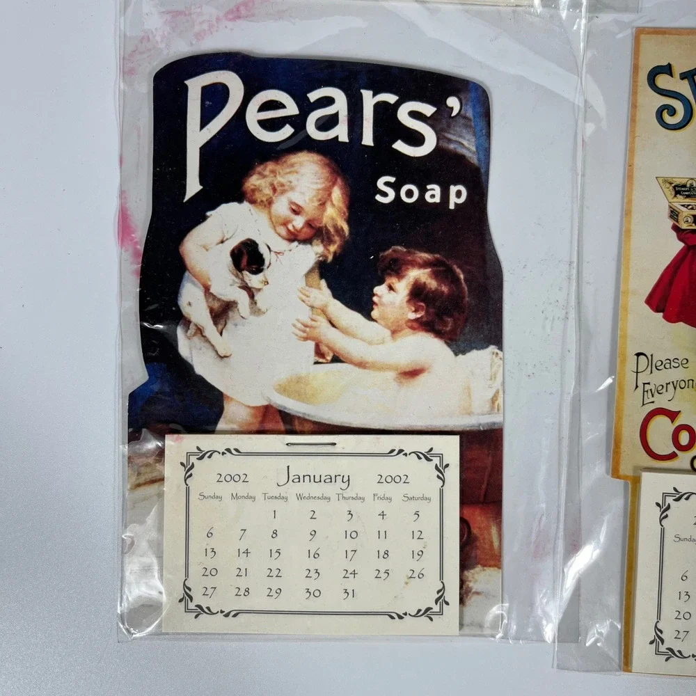 Vtg 2002‎ Gallery Graphics Mini Calendars Advertising Art Magnetic Lot of 7 NOS